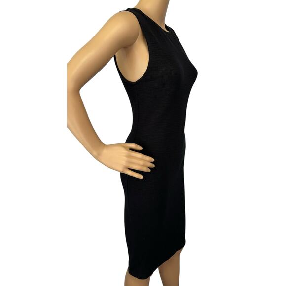 NWT Zara Ribbed Bodycon Dress Black Sleeveless Knit Size M - Picture 7 of 15